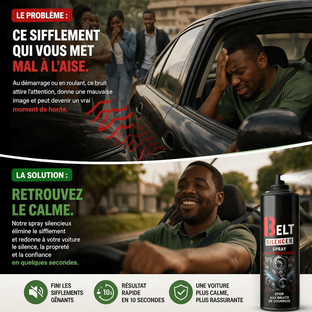 Spray silencieux pour courroie