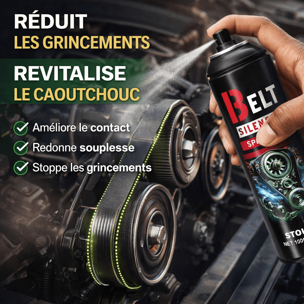 Application facile du spray sur la courroie