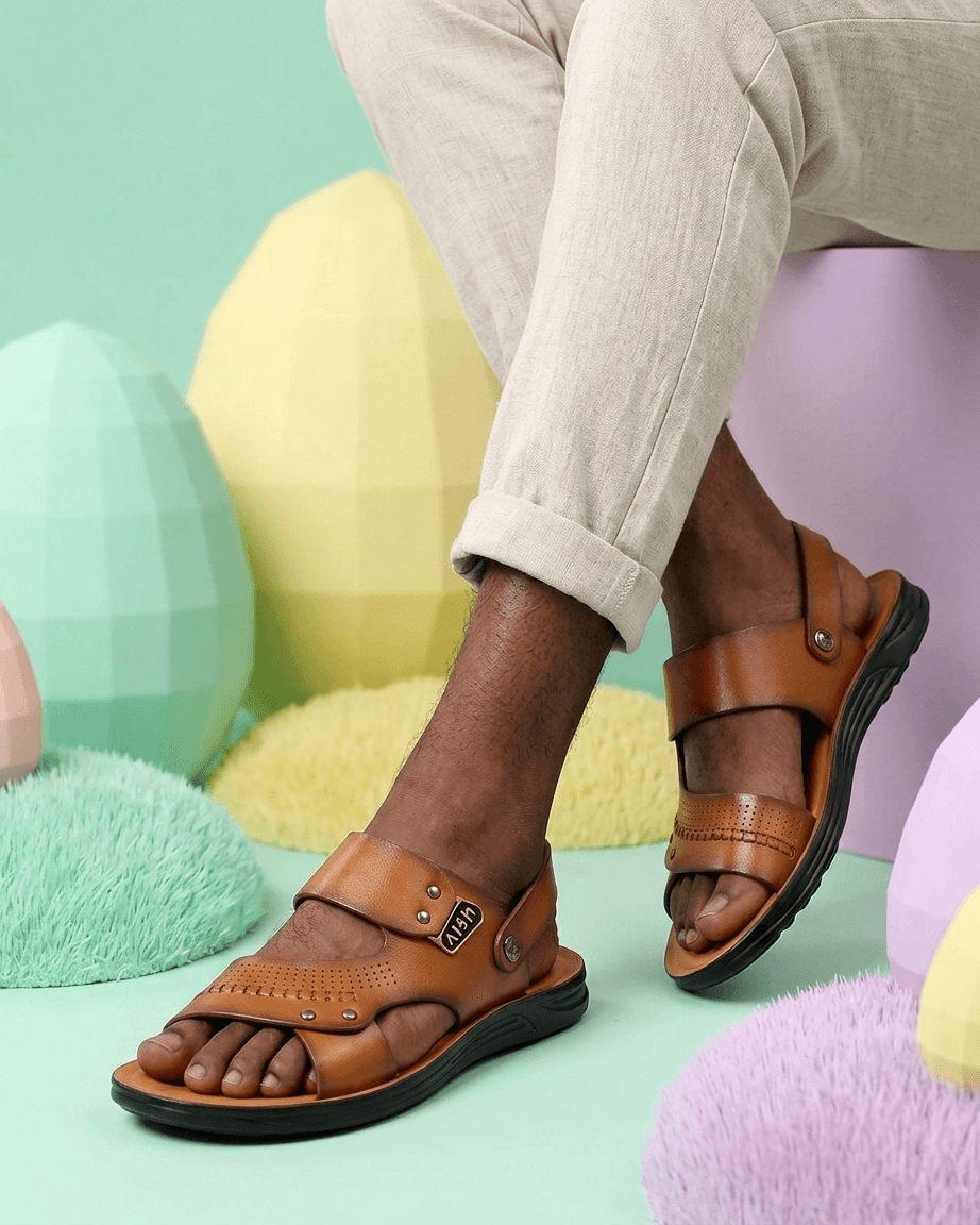 Détails sandales homme