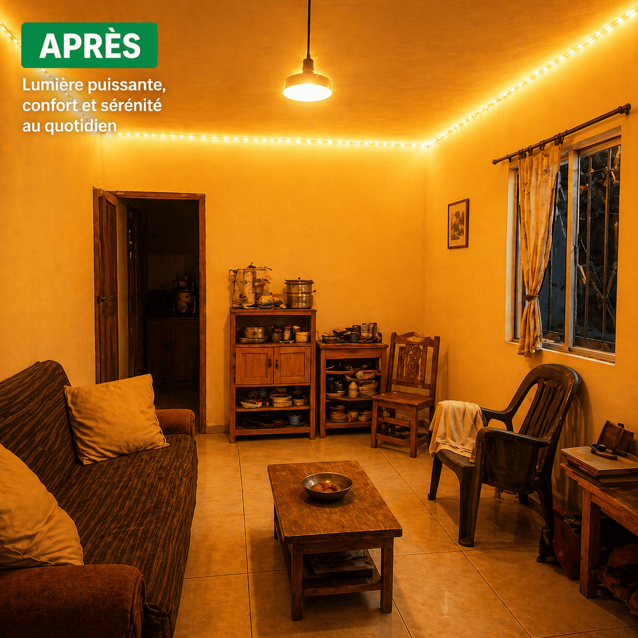 Après avec lampe LED